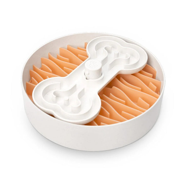 Puzzle Feeder Interactive Dog Bowl Broken Wave Coral Pink