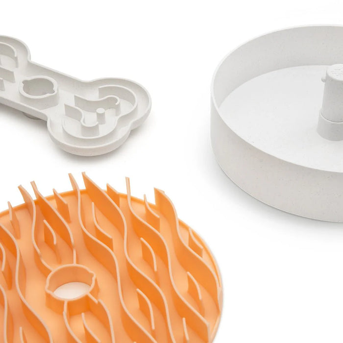 Puzzle Feeder Interactive Dog Bowl Broken Wave Coral Pink