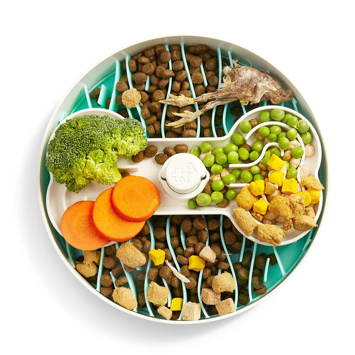 Puzzle Feeder Interactive Dog Bowl Broken Wave Lawn Green