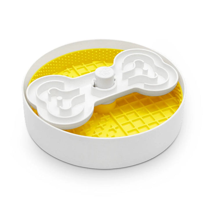 Puzzle Feeder Interactive Dog Bowl Lick Mat Wheat Yellow