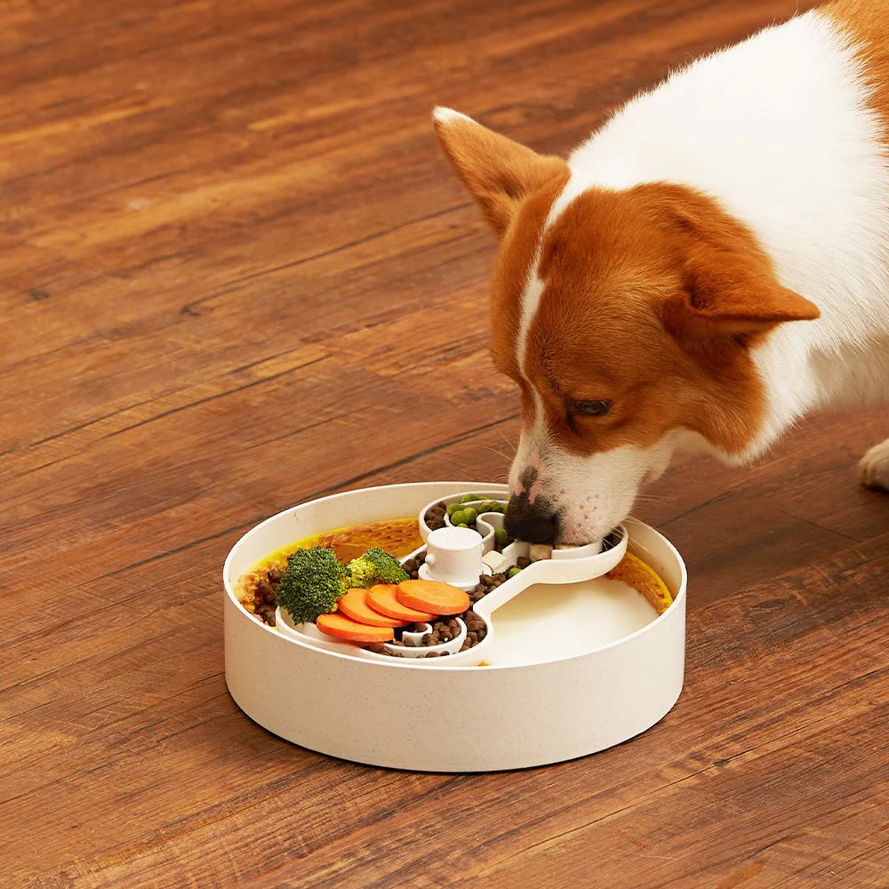 Puzzle Feeder Interactive Dog Bowl Lick Mat Wheat Yellow