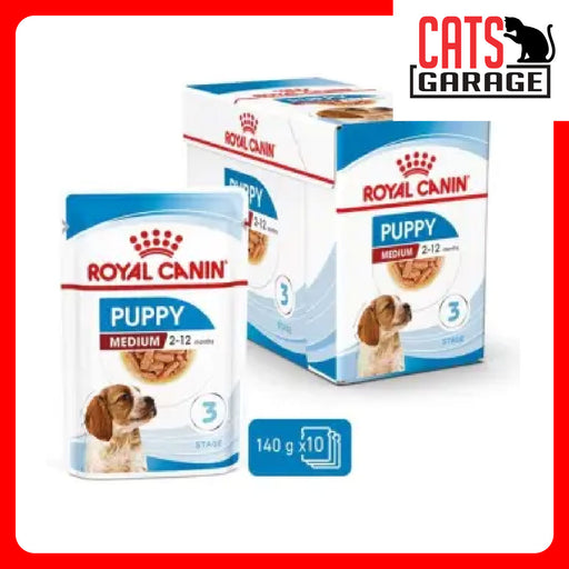 Royal Canin Medium Puppy Pouch Wet Dog Food 140g (10 Pouches)