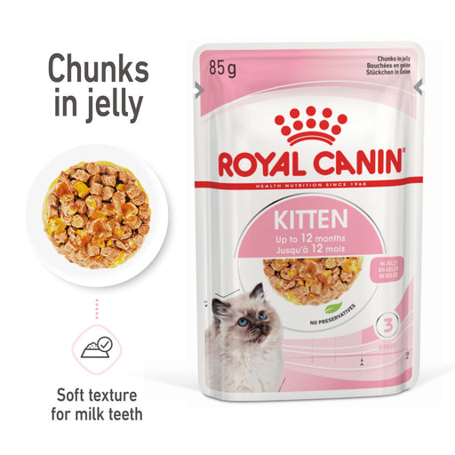 Royal Canin Feline Pouch Kitten Cat Wet Food In Jelly 85g X12
