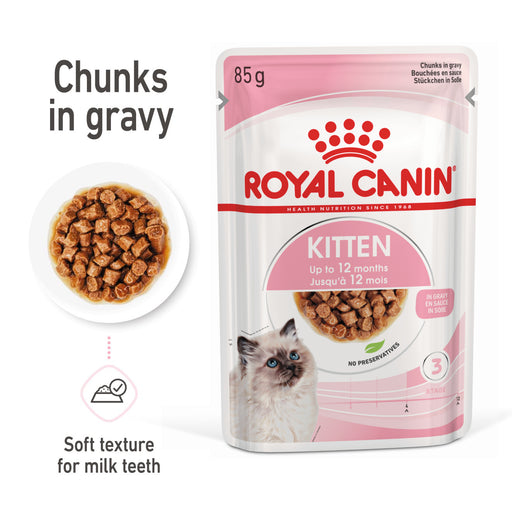 Royal Canin Feline Pouch Kitten Cat Wet Food in Gravy 85g X12