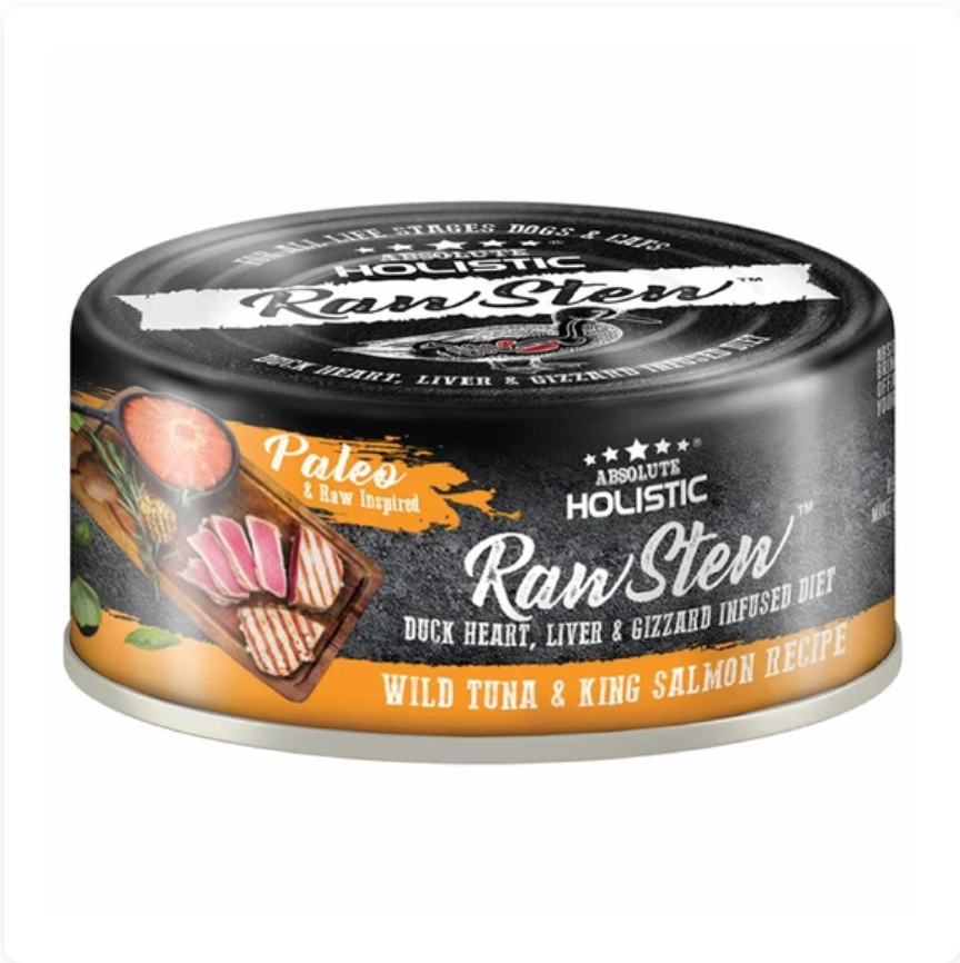 Absolute Holistic Raw Stew Wild Tuna & King Salmon Grain-Free Dog & Cat Wet Food  80g X96