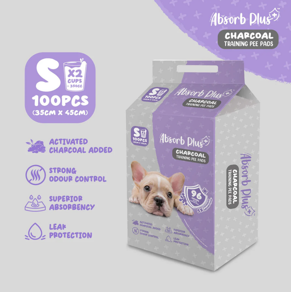 Absorb Plus Charcoal Small Pee Pad Pet Sheets | CTN OF 3