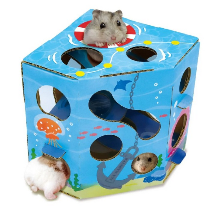 Animan Cardboard Playland for Hamsters - Sea