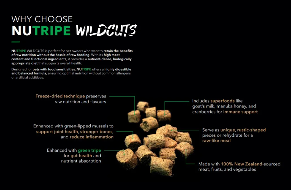 NUTRIPE WILDCUTS | Freeze-Dried with Green Tripe Formula Cat Dry Food 280g
