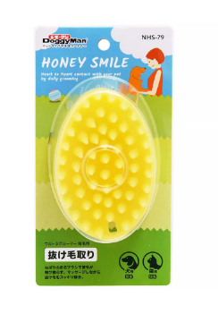 Cattyman Doggyman Honey Smile Grooming Rubber Brush for Cats & Dogs