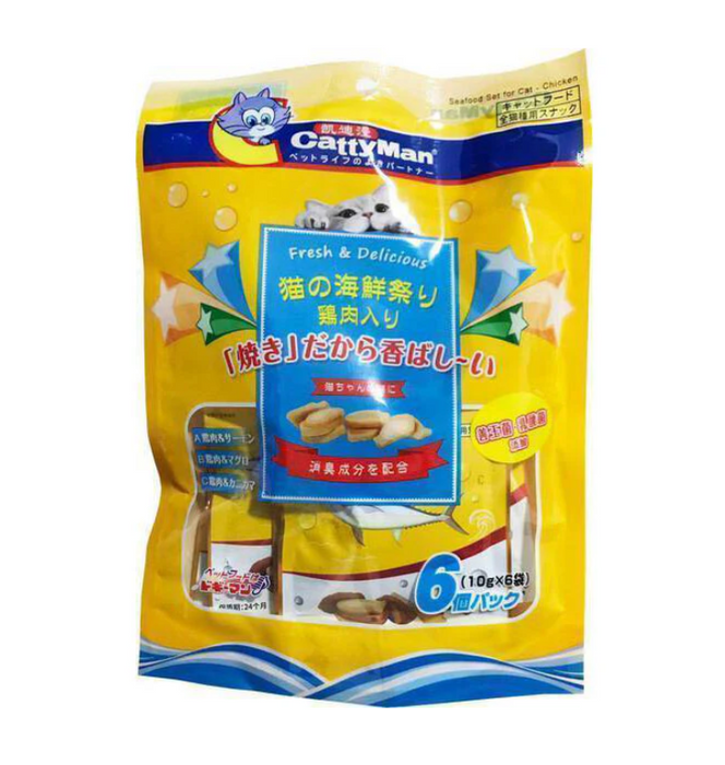 CattyMan Chicken & Seafood Set Cat Treats 10g x 6 packets