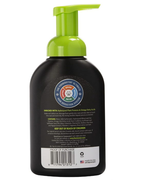 FURminator Fur deShedding Rinse Free Foaming Cat Shampoo 8.5oz