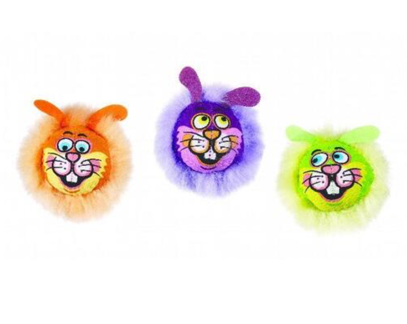 Petmate Assorted Plush Batter Catnip Bite Toys for Cat & Dog