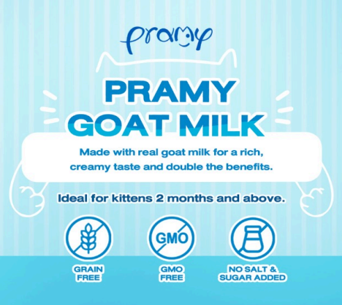 PRAMY Premium Goat Milk Cat Wet Food Pouch with Tuna in Gravy 60g X 12 packs