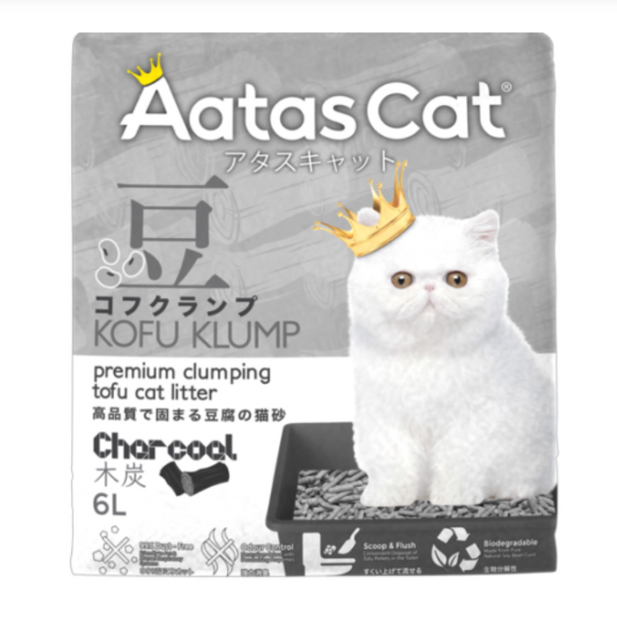 AATAS CAT Kofu Klump Tofu Litter CHARCOAL Cat Litter 6L X6