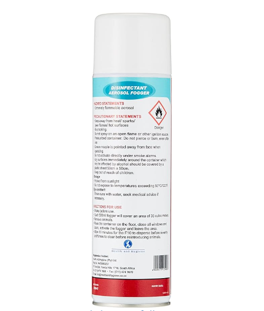 F10 Disinfectant Aerosol Fogger Can 500ml