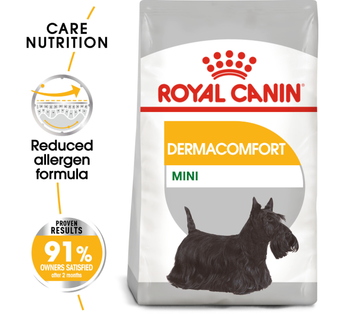 Royal Canin Canine Mini Dermacomfort Dry Dog Food (3 Sizes)