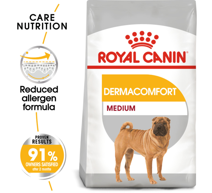 Royal Canin Medium Dermacomfort Dry Dog Food | 3kg & 12kg