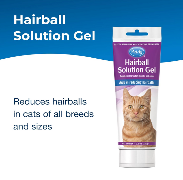 PetAg Hairball Natural Solution Gel Cat Supplement 3.5oz