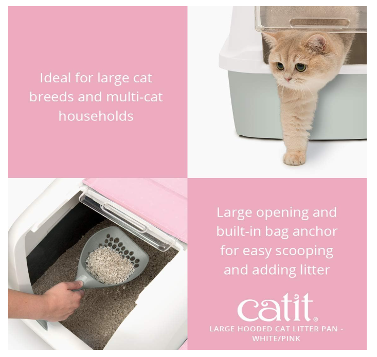 Catit Hooded Cat Pan Pink
