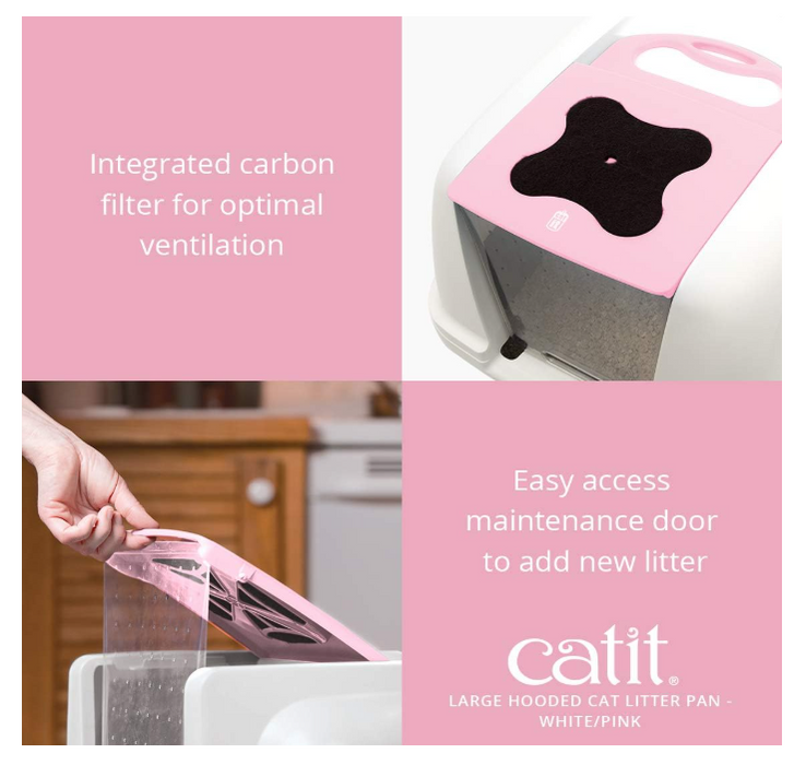 Catit Hooded Cat Pan Pink