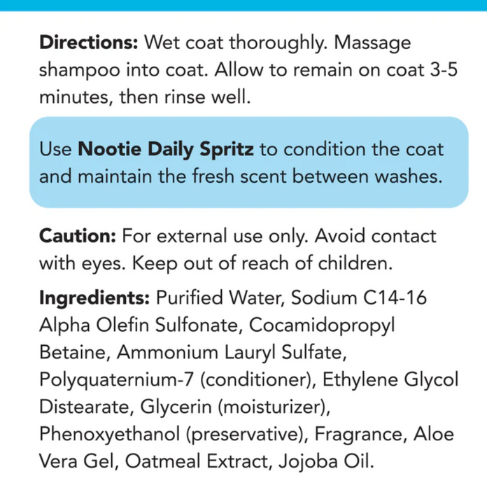 Nootie™ Nourishing Shampoo Sweet Pea & Vanilla 1 Gallon [Dogs & Cats]