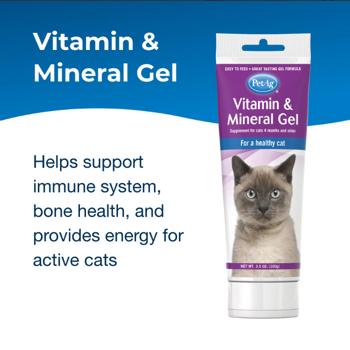 PetAg Vitamin & Mineral Gel Cat Supplement 3.5oz
