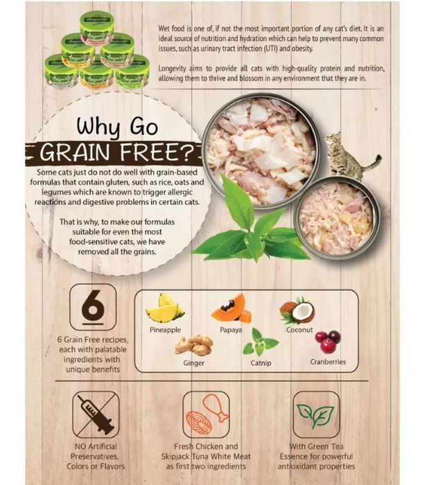 Nurture Pro Longevity Grain-Free Canned Cat Food 80g X6