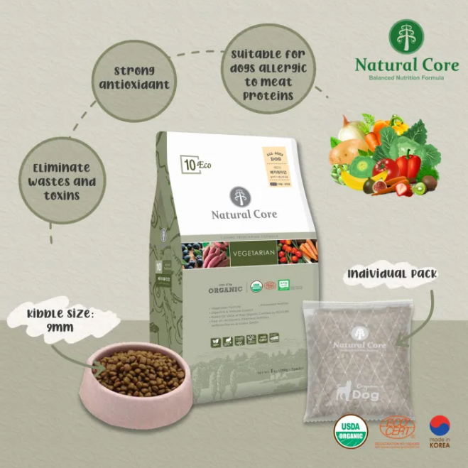 Natural Core Eco 10 Organic Vegetarian Dry Dog Food (2 Sizes)