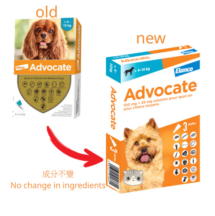 Elanco Advocate Spot-on Solution for Dogs 4kg To 10kg (3pcs x 1ml)