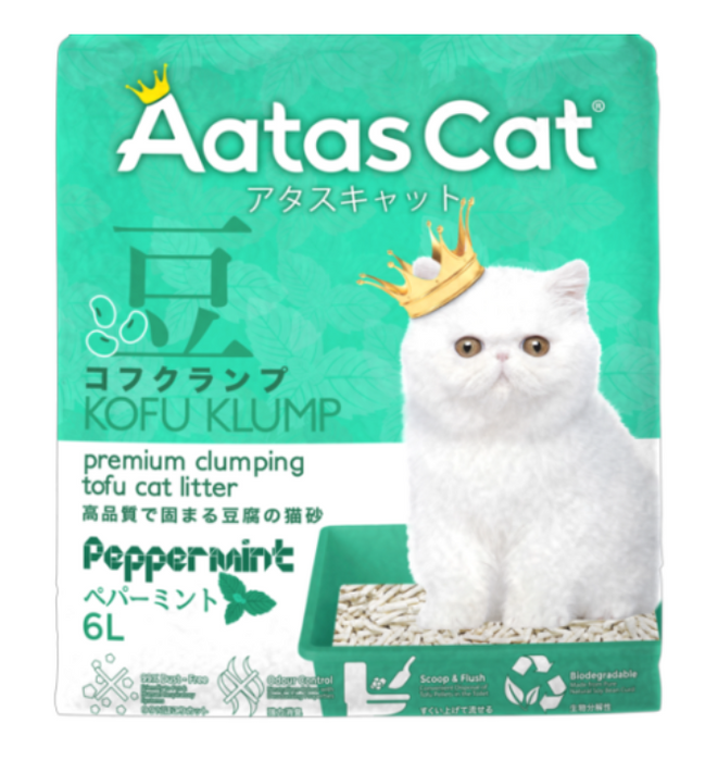 AATAS CAT Kofu Klump Tofu Litter PEPPERMINT Cat Litter 6L X6