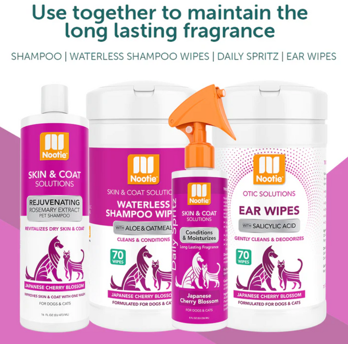 Nootie™ Waterless Shampoo Wipes Japanese Cherry Blossom [Dogs + Cats]