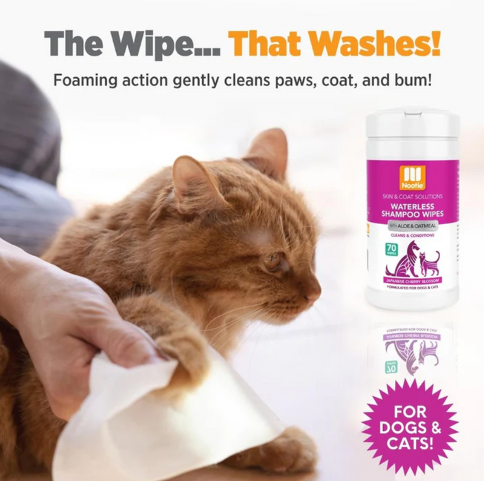 Nootie™ Waterless Shampoo Wipes Japanese Cherry Blossom [Dogs + Cats]