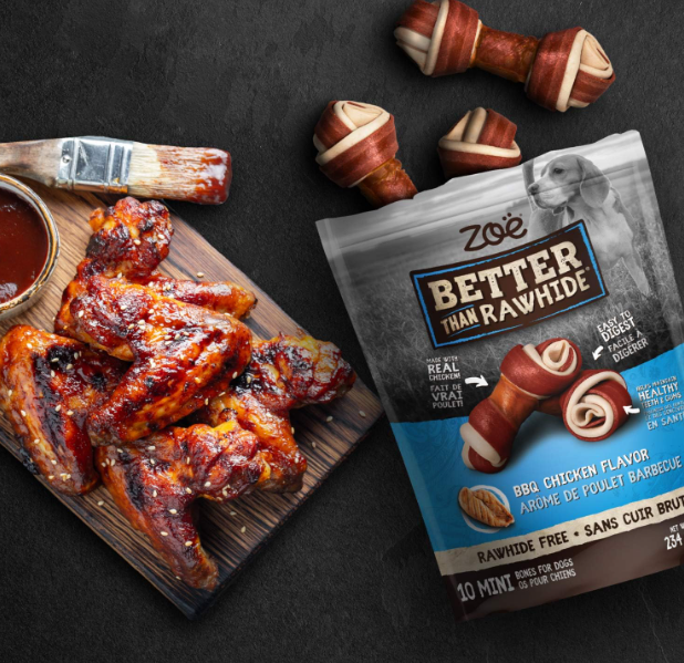 Zoë Better Than Rawhide BBQ Chicken Flavor 10 Mini Bones Dog Treats 234g