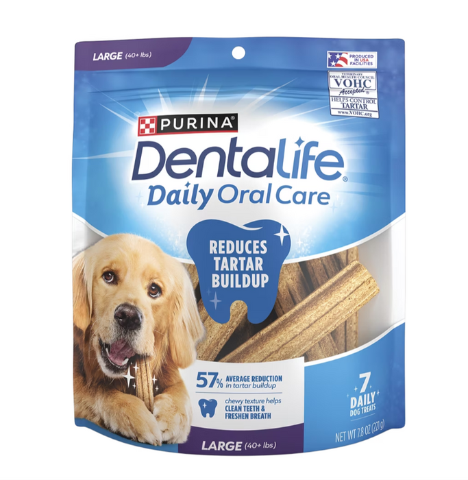 Dentalife Daily Oral Care Large Dog Treats 7 Dental Chews X4 Packs