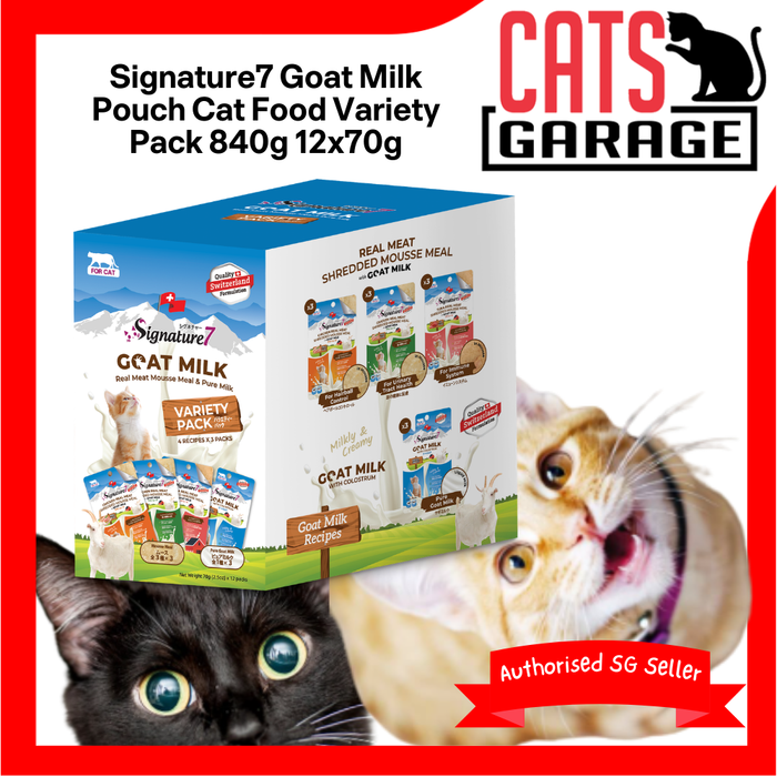 Signature7 Goat Milk Cat Food Variety Pack 840g 12x70g
