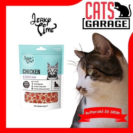 Jerky Time Chicken Jerky with Codfish Sushi Cat Treats 80g