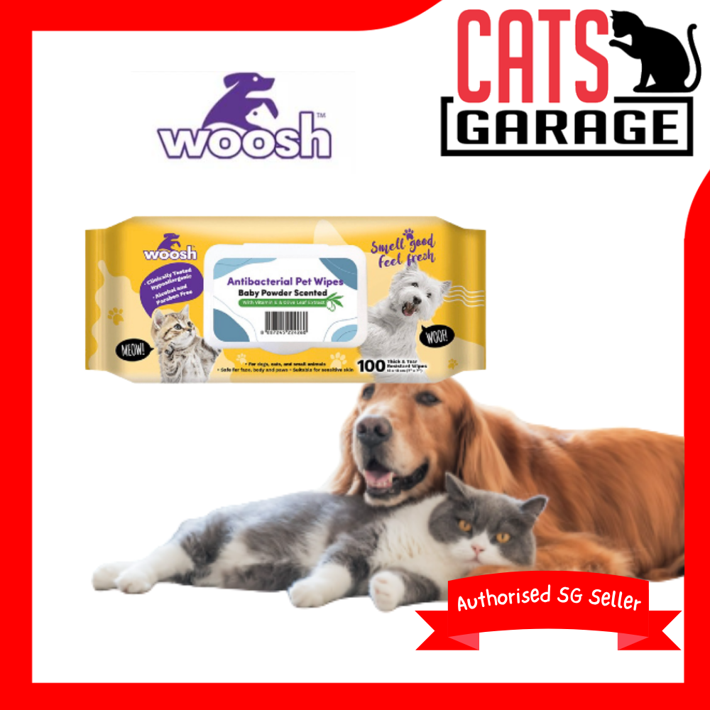 Woosh Baby Powder Scented Pet Wipes 100 Sheets