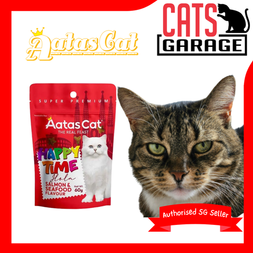 AATAS CAT Happy Time Hola Salmon & Seafood Flavour Cat Treats 60g