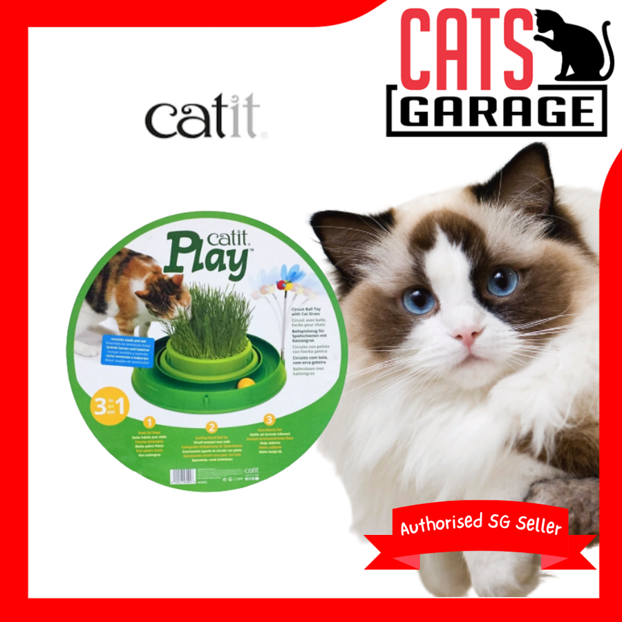 Catit® Play 3 in 1 Circuit Ball Toy with Cat Grass