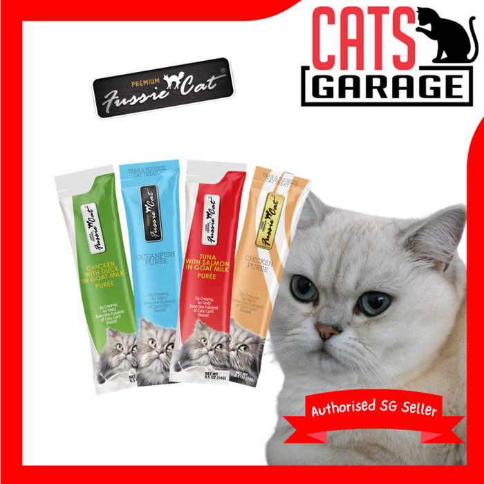 Fussie Cat Puree Premium Cat Treats 56g | Assorted Flavor
