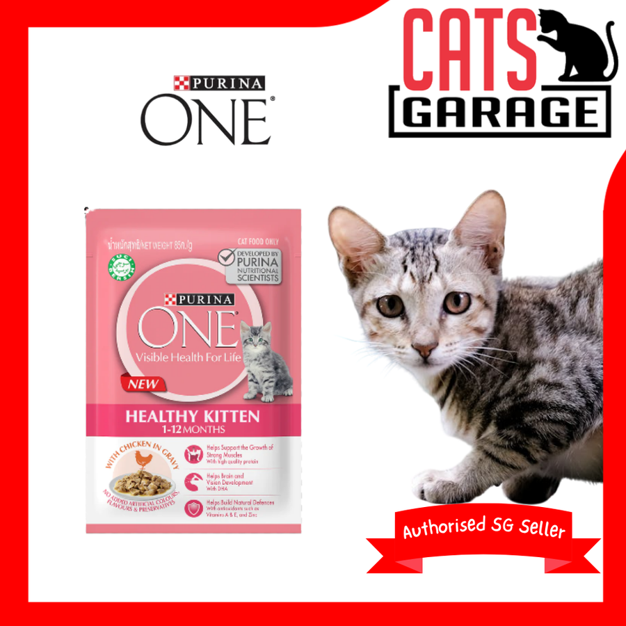 Purina One Cat Healthy Kitten Chicken in Gravy 85g