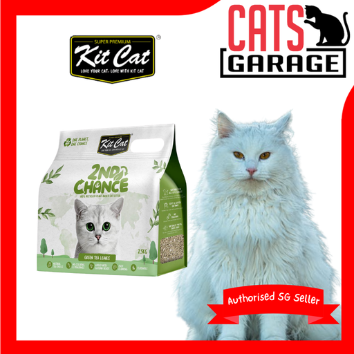 Kit Cat 2nd Chance Plant-Based Cat Litter GREEN TEA Leaves 2.5kg X6