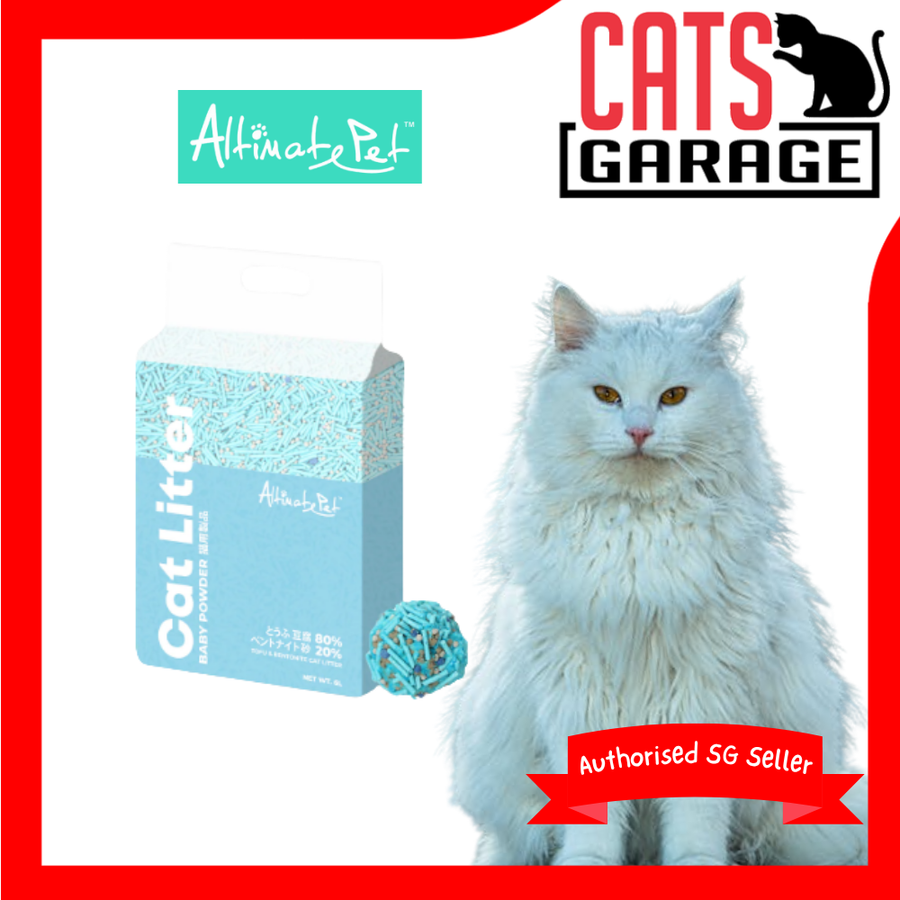 Altimate Pet Tofu & Bentonite Clumping Cat Litter BABY POWDER 6L X6