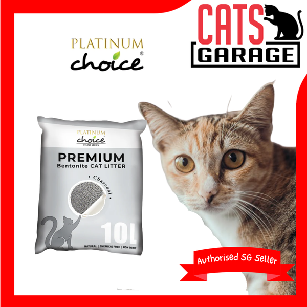 Platinum Choice Premium Bentonite Cat Litter Charcoal 10L X2
