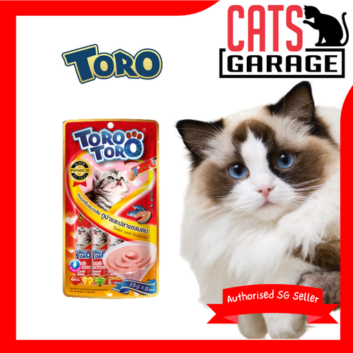 Toro Tuna & Salmon with B-Complex Liquid Cat Treats | 15g X 5 Sticks (3Packs)