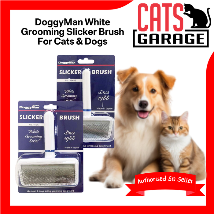 DoggyMan White Grooming Slicker Brush For Cats & Dogs