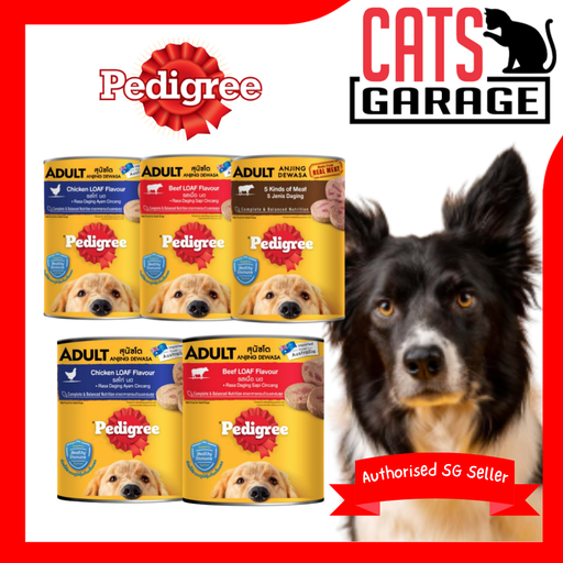 Pedigree Dog Caned Food For Adult Dog - Chicken/Beef/5 Kinds of Meat 400g/700g