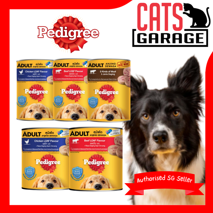 Pedigree Dog Caned Food For Adult Dog - Chicken/Beef/5 Kinds of Meat 400g/700g