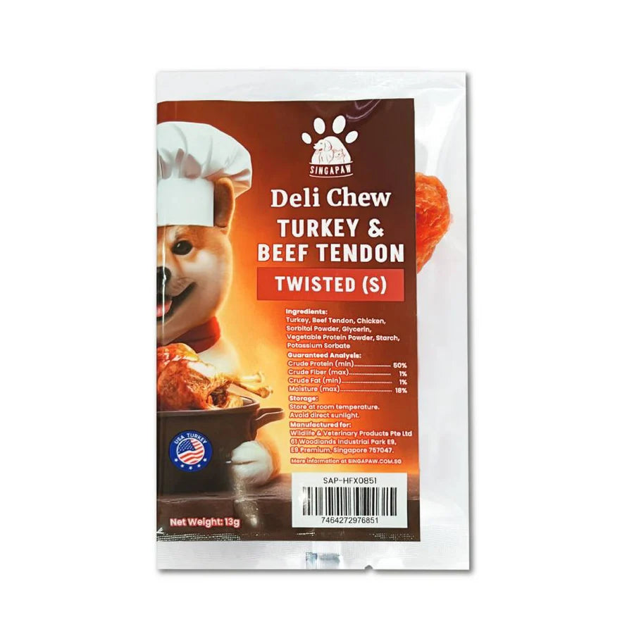 Singapaw Dog Deli Chew Turkey & Beef Tendon (4 Type) [DC]