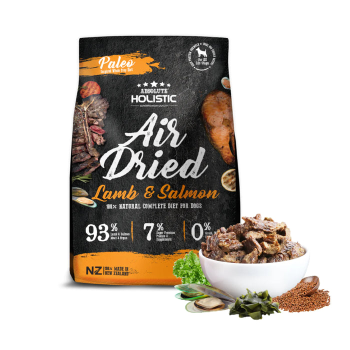 Absolute Holistic Air Dried Food for Dogs Lamb & Salmon 1kg X4
